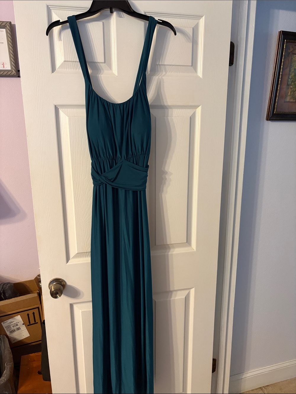 Soma Teal Sleeveless Maxi Dress with Gathered Waist